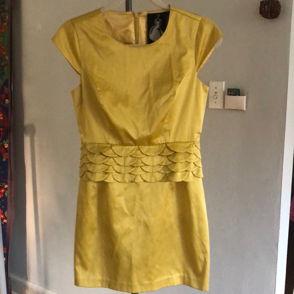 Silky gold scale dress